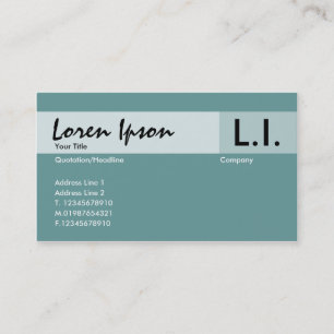 Chemical Elements - Ocean Green Business Card