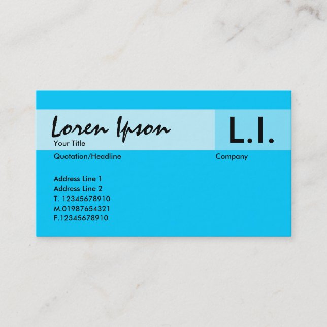 Chemical Elements - Sky Blue Business Card (Front)