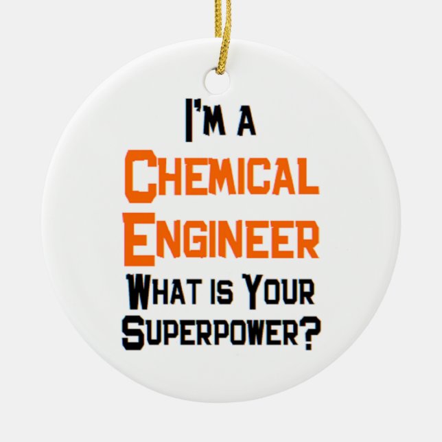 chemical engineer ceramic tree decoration (Front)