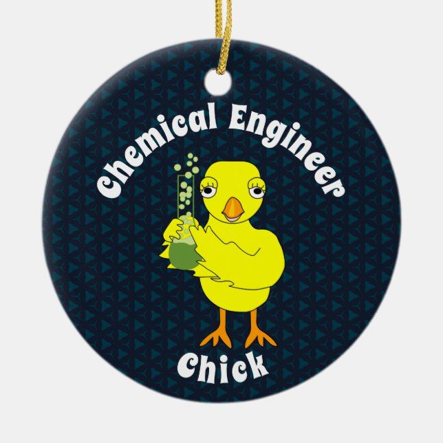 Chemical Engineer Chick Ceramic Tree Decoration (Front)