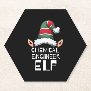 Chemical Engineer Elf Christmas Holidays Xmas Paper Coaster