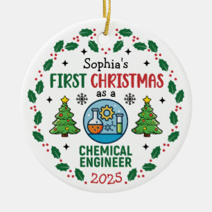 Chemical Engineer First Christmas Personalised Ceramic Tree Decoration
