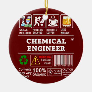 CHEMICAL ENGINEER Label Skills Solving Coffee Ceramic Tree Decoration