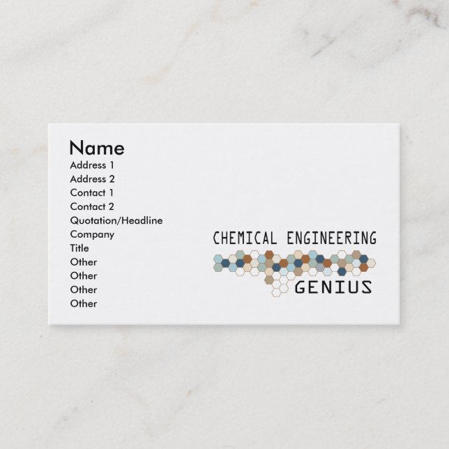 Chemical Engineering Genius Business Card (Front)
