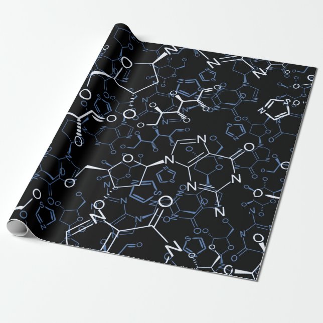 Chemical Formula Chemistry Gifts Wrapping Paper (Unrolled)
