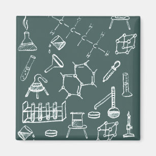 Chemical lab equipment scribbles magnet