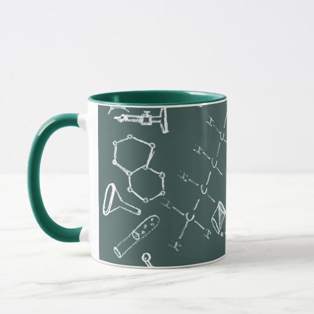 Chemical lab equipment scribbles mug (Left)