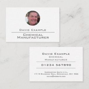 Chemical Manufacturer with Photo of Holder Business Card