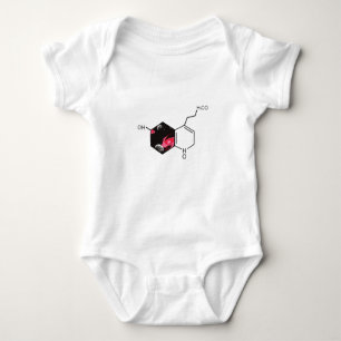 Chemical molecule with outer space view baby bodysuit