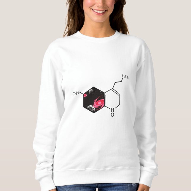 Chemical molecule with outer space view sweatshirt (Front)