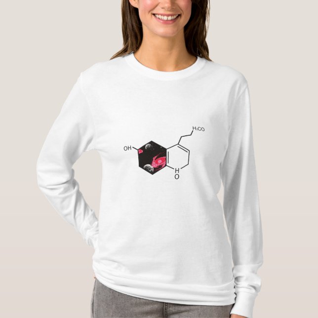 Chemical molecule with outer space view T-Shirt (Front)