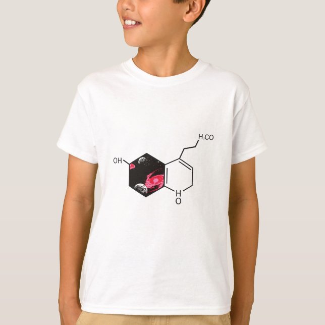 Chemical molecule with outer space view T-Shirt (Front)
