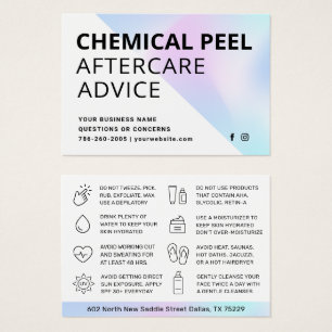 Chemical Peel Aftercare Instruction Card