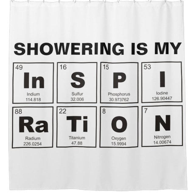 Chemical periodic table of elements: InSPIRaTiON Shower Curtain (Front)