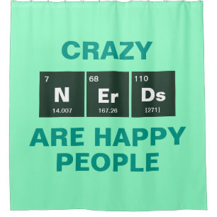 Chemical periodic table of elements: NErDs Shower Curtain