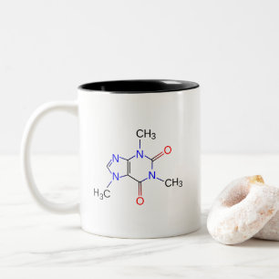 Chemical structure of Caffeine Two-Tone Coffee Mug
