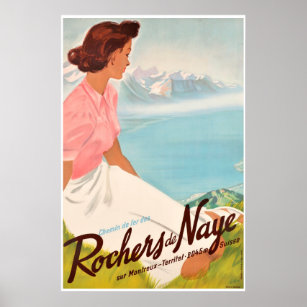 Chemin de Fer des Rochers de Naye, sur Montreux, Poster