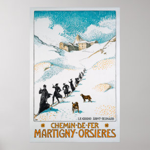 Chemin-de-Fer Martigny-Orsières,Schweiz,Railway Poster