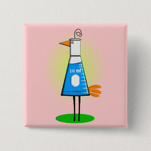 Chemist "Beeker Bird" Gifts 15 Cm Square Badge