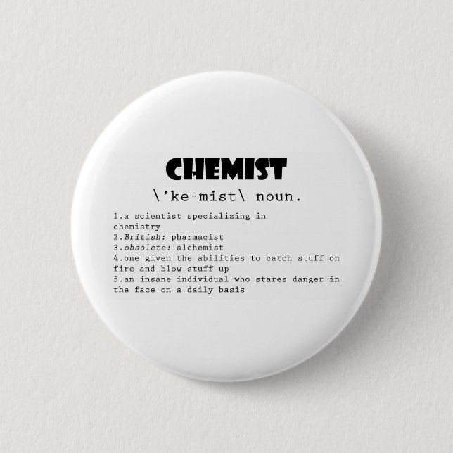 Chemist Definition 6 Cm Round Badge (Front)