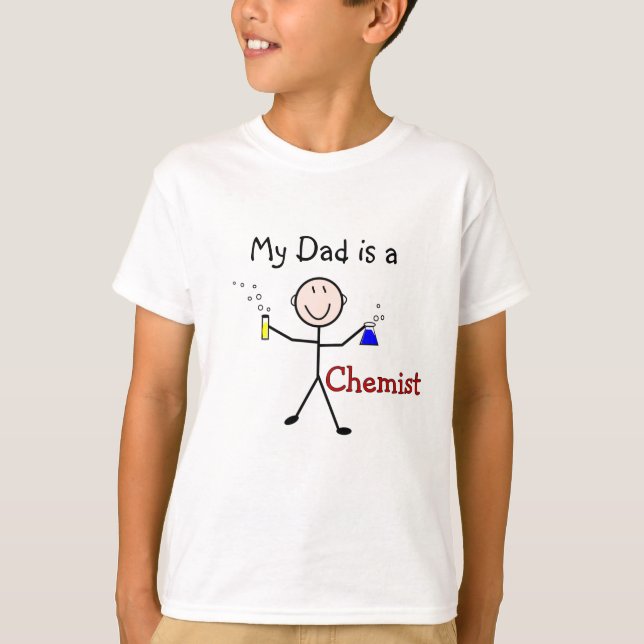 Chemist Gifts-Stick Person With Test Tubes T-Shirt (Front)