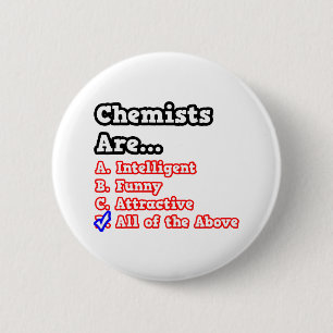 Chemist Quiz...Joke 6 Cm Round Badge