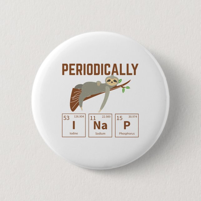 Chemist Sloth | Chemistry Science Gifts 6 Cm Round Badge (Front)