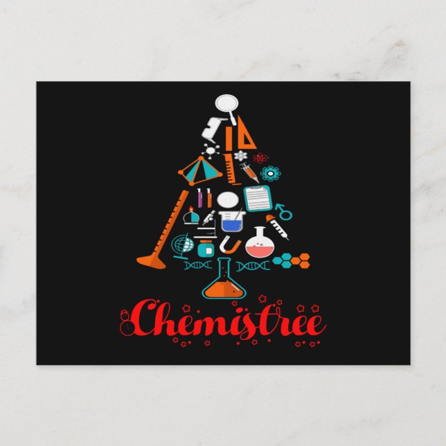 Chemistree Christmas, Funny Science Tee Postcard (Front)