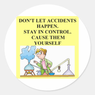 chemistry accidents classic round sticker