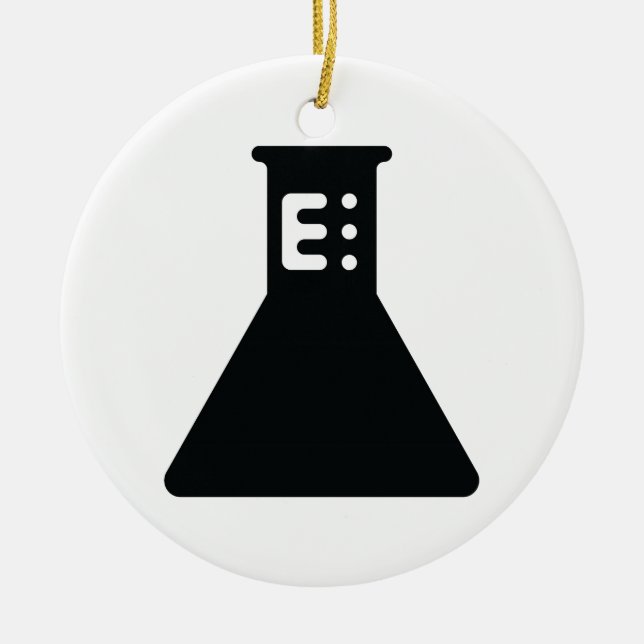 Chemistry Beaker Ceramic Tree Decoration (Front)