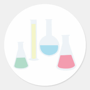 Chemistry Beakers Classic Round Sticker