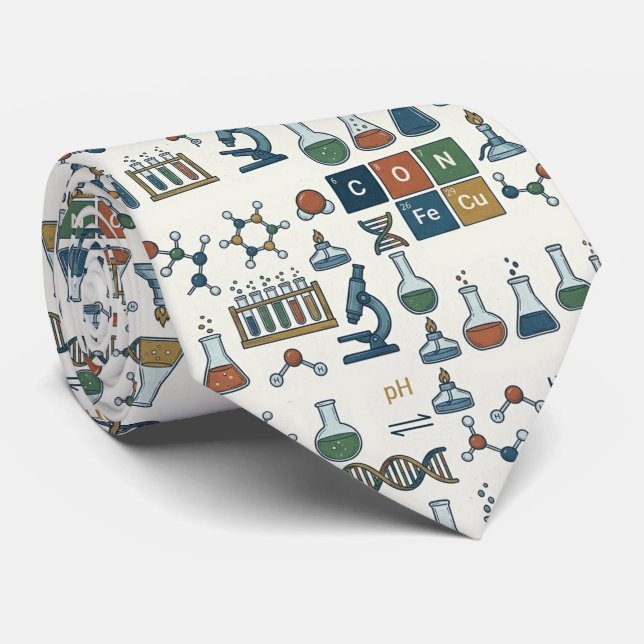 Chemistry Beakers Molecules Periodic Elements  Tie (Rolled)