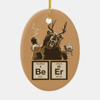 Chemistry bear discovered beer ceramic tree decoration