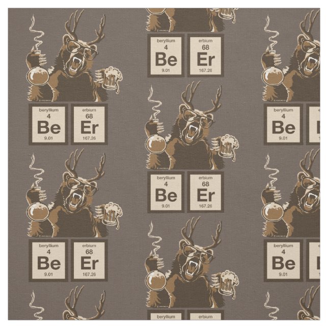 Chemistry bear discovered beer fabric (Swatch)