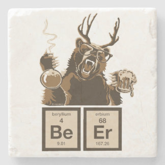 Chemistry bear discovered beer stone coaster