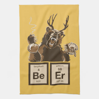 Chemistry bear discovered beer tea towel