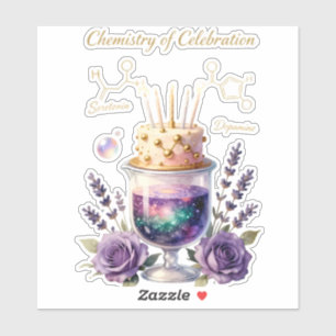 Chemistry Birthday Celebration Flask and Floral Ca