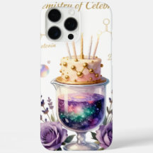 Chemistry Birthday Celebration Flask and Floral Ca