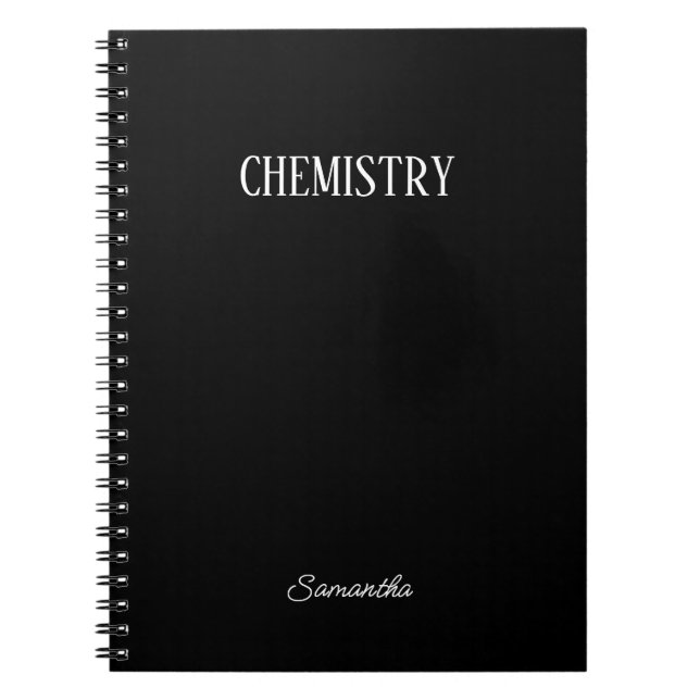 Chemistry Black Personalised Subject Notebook (Front)