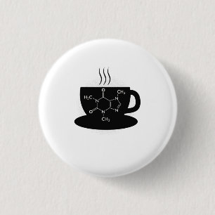 Chemistry Caffeine Molecule 3 Cm Round Badge
