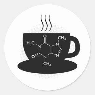 Chemistry Caffeine Molecule Classic Round Sticker