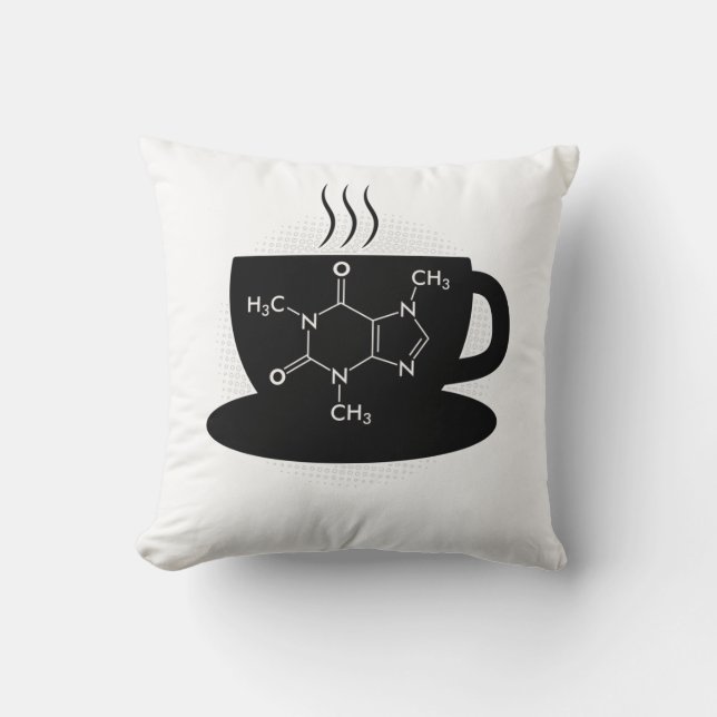 Chemistry Caffeine Molecule Cushion (Front)
