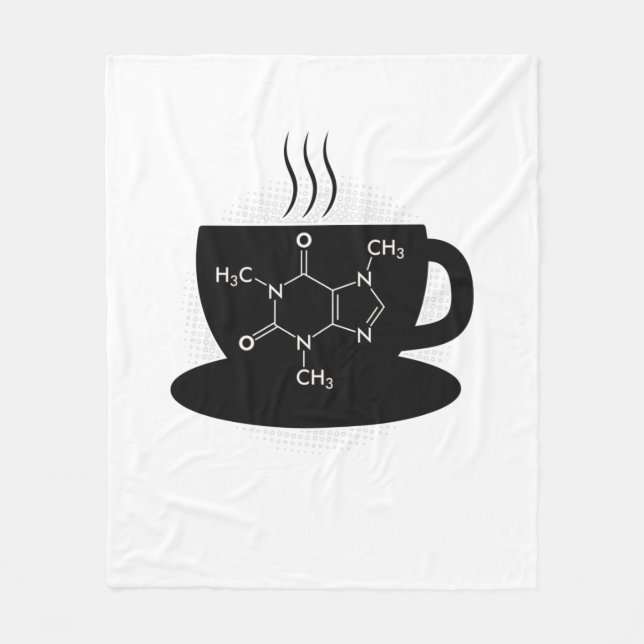 Chemistry Caffeine Molecule Fleece Blanket (Front)