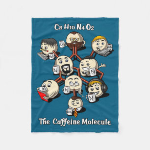Chemistry Caffeine Molecule Funny Science Geek Cof Fleece Blanket