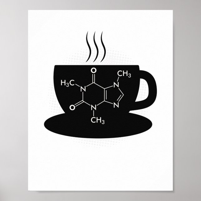 Chemistry Caffeine Molecule Poster (Front)
