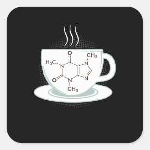 Chemistry Caffeine Molecule Square Sticker