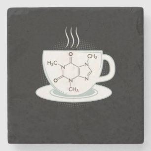 Chemistry Caffeine Molecule Stone Coaster