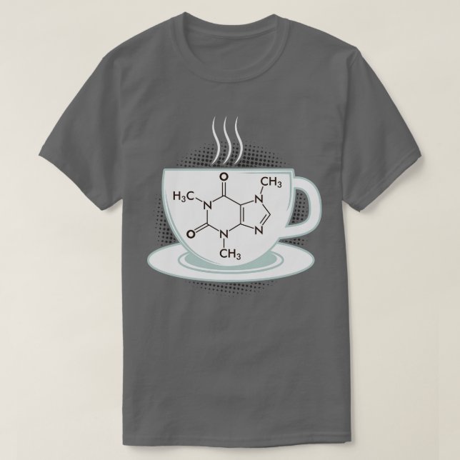 Chemistry Caffeine Molecule T-Shirt (Design Front)