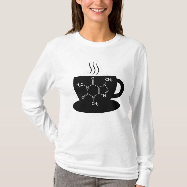 Chemistry Caffeine Molecule T-Shirt (Front)