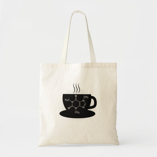 Chemistry Caffeine Molecule Tote Bag (Front)